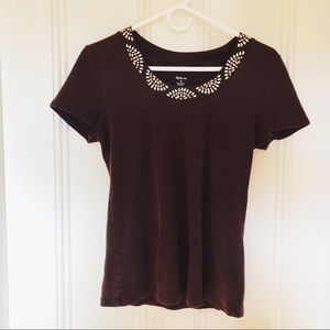 Style & Co brown, short-sleeve tee - Medium